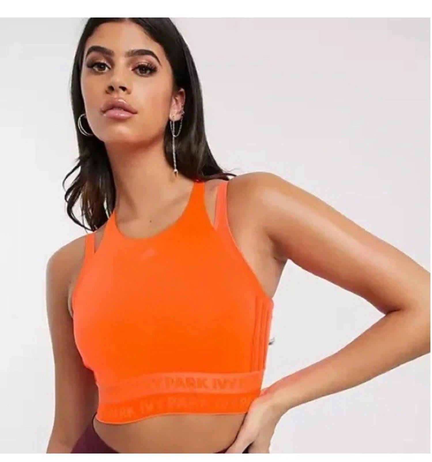 NWOT Adidas x Ivy Park Halter Bra And Shorts SET Solar Orange XS