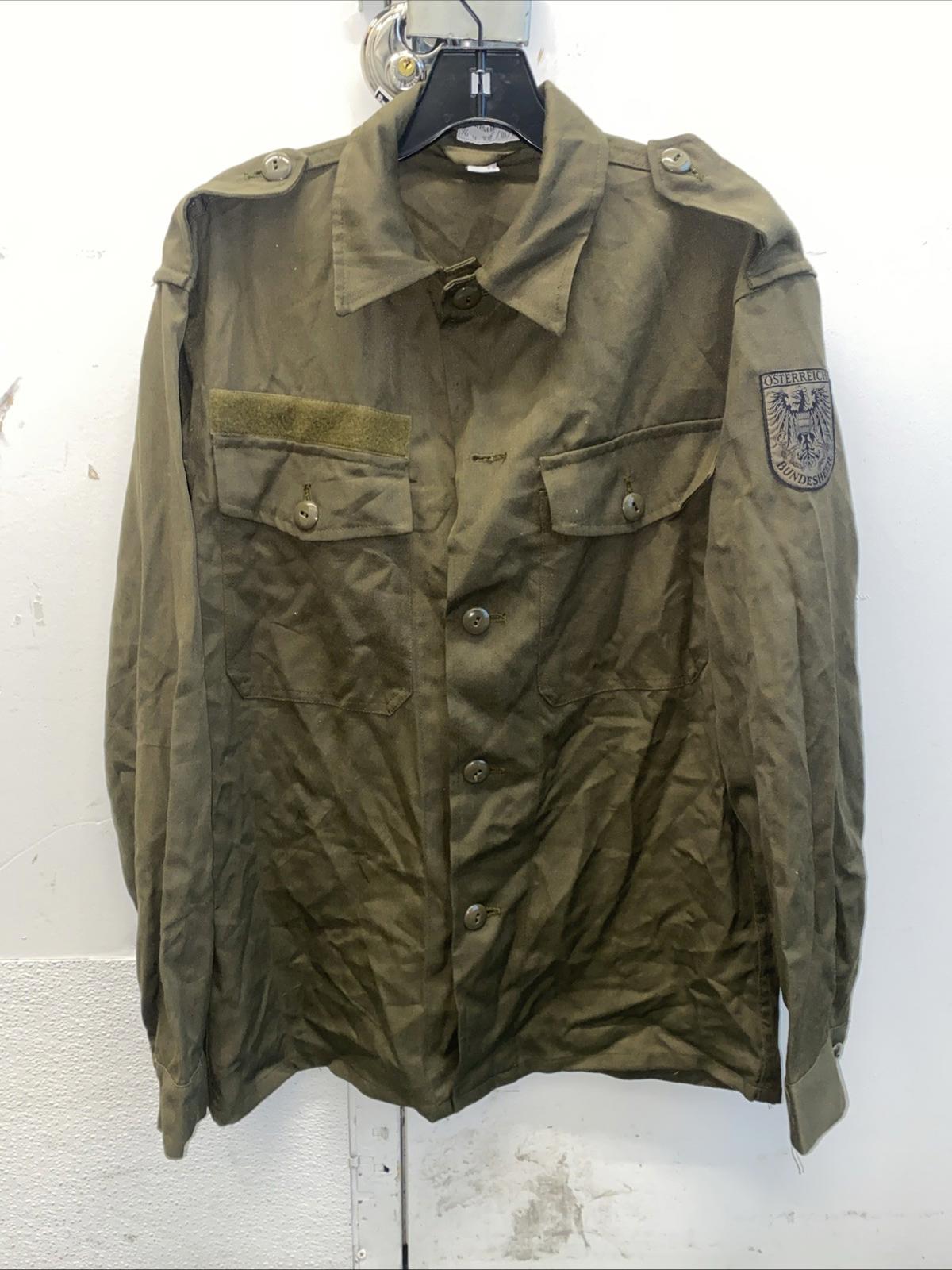 Vintage 1995 Austrian Army Military M75 field shirt Osterreich KAZ 75 M/L