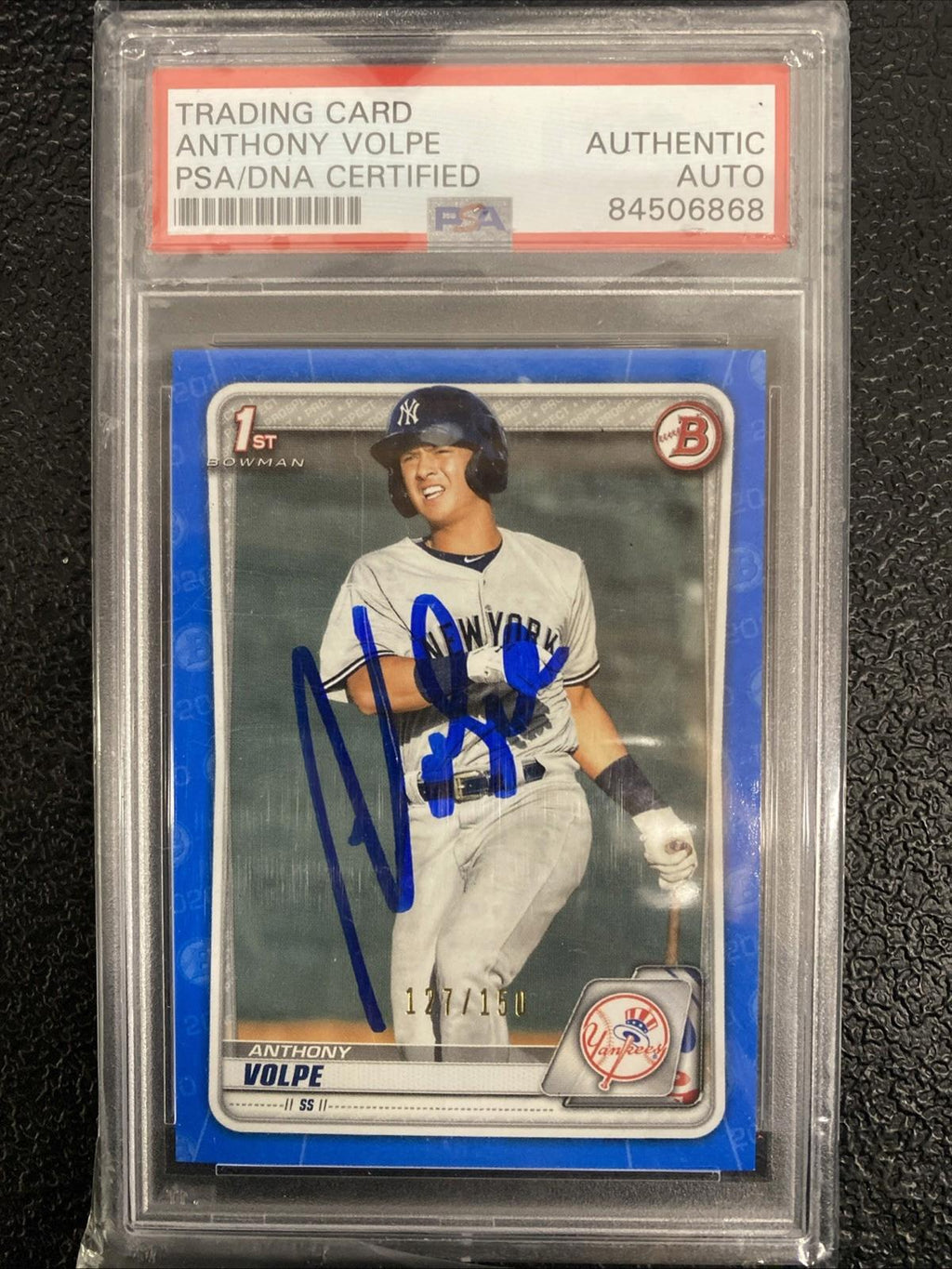 2020 BOWMAN YANKEES #BP-139 ANTHONY VOLPE SIGNED RC ROOKIE PSA/DNA AUTO MLB