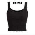 NWT Skims Cozy Knit Boucle Tank Top Black Onyx Size S/M Kim Kardashian Brand