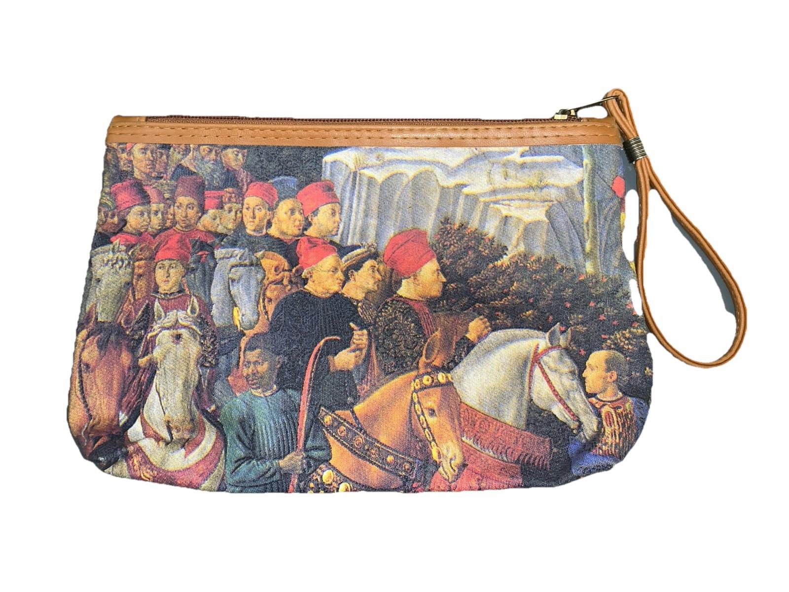 The Procession of the Magi Art Manifattura di Signa leather-trimmed Purse