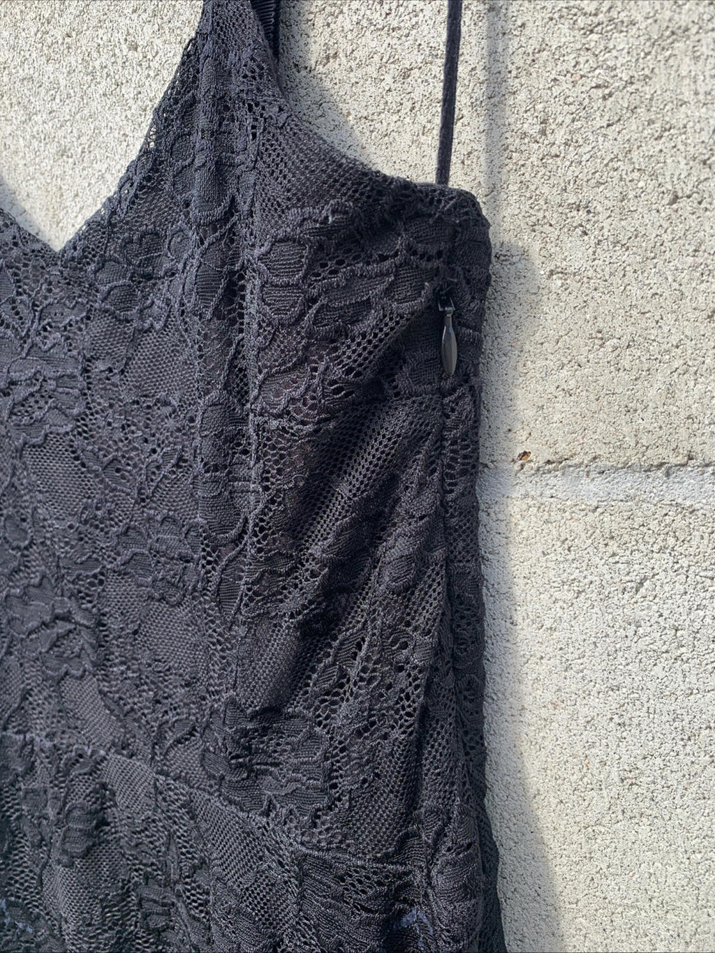 FREE PEOPLE $158 Black & Blue Lace Sweetheart Skater Dress S