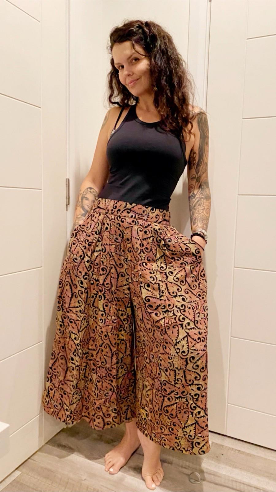 Radical Vintage William Morris Persian Print Style Wide Leg Trouser Shorts M/L W