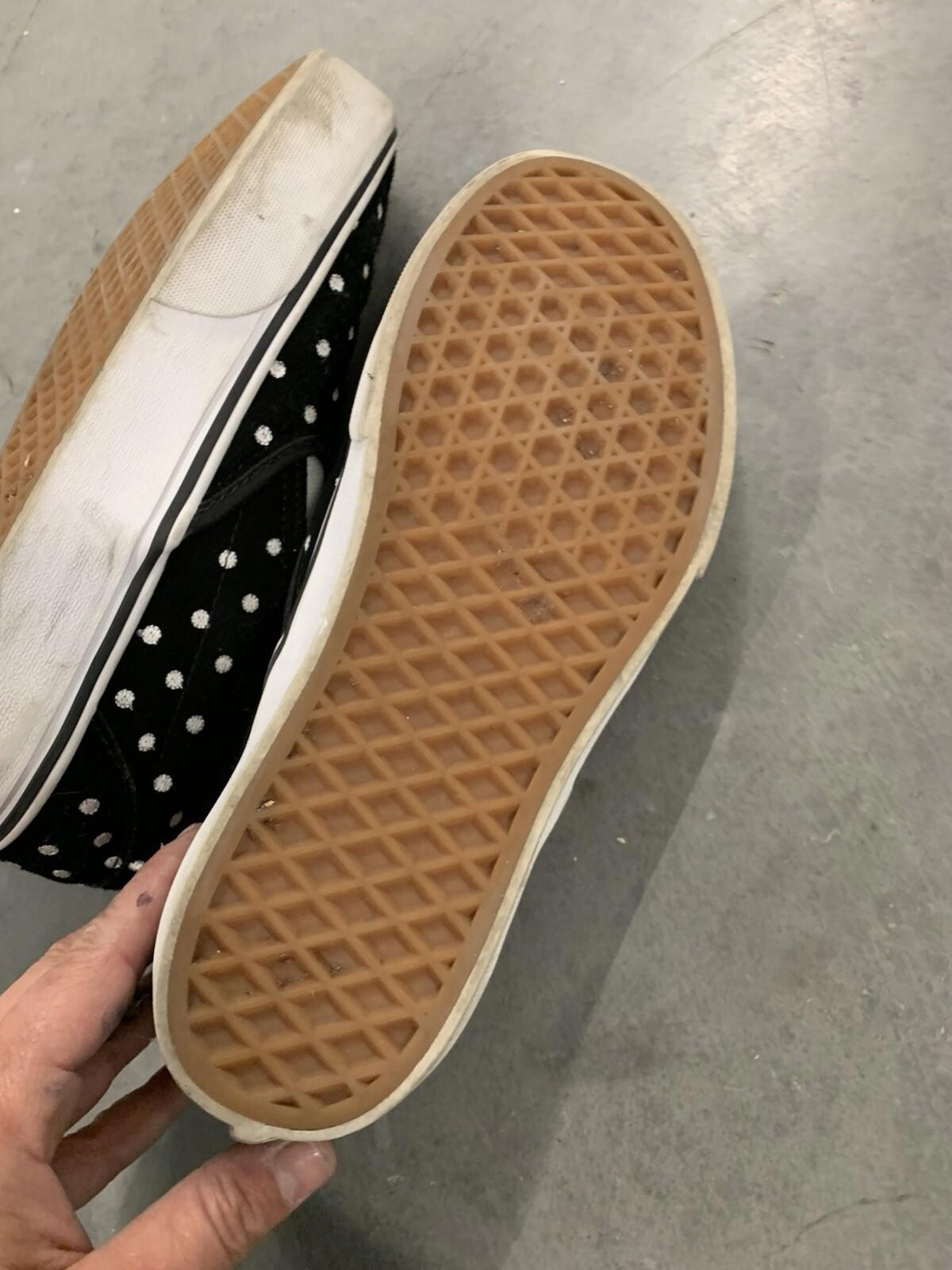 Size 7.5 - VANS Tazie Suede Black polka Dots W