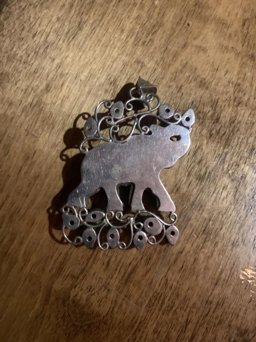 STUNNING Large Multi GENUINE Gemstones Elephant Pendant, Set In Silver