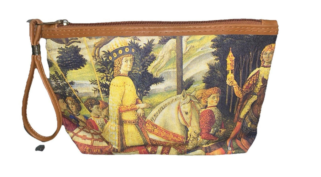 The Procession of the Magi Art Manifattura di Signa leather-trimmed Purse