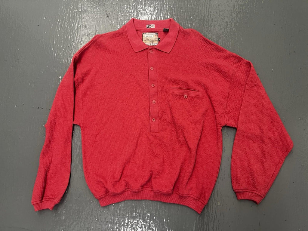 VTG 80s Members Only Button Up Sweater Pink Size Medium