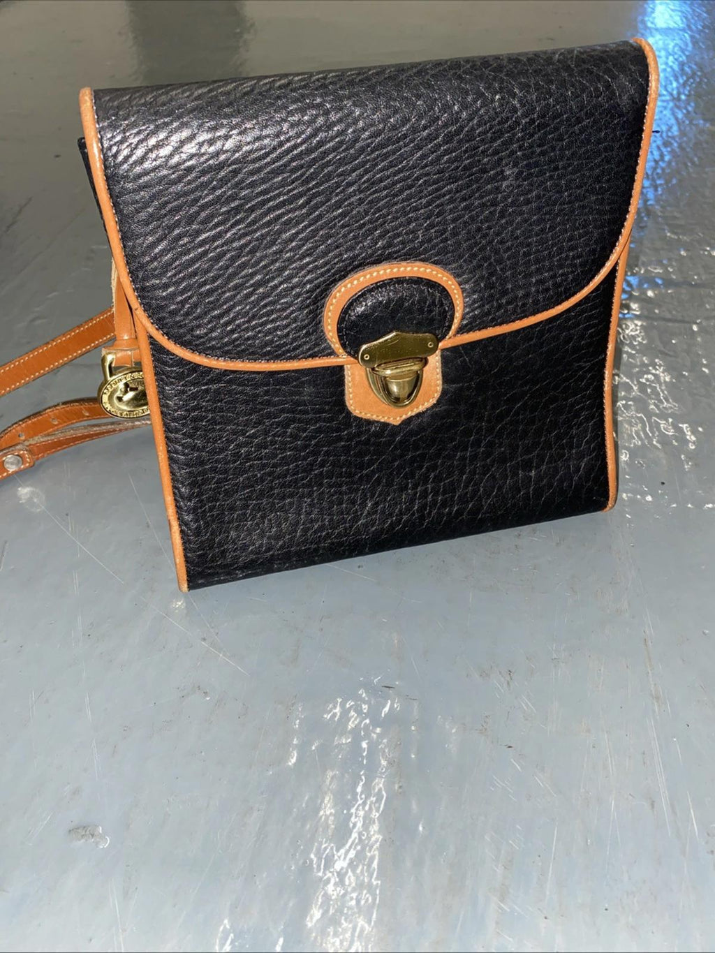Vintage Dooney Bourke Leather Handbag With Strap