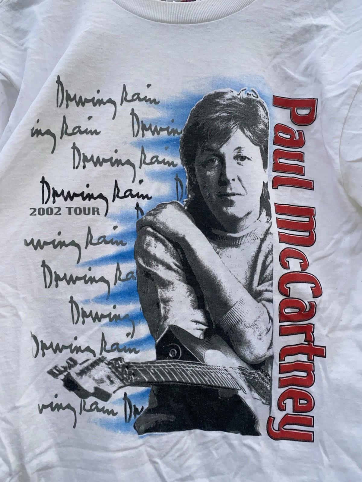 VTG 2002 Paul McCartney Beatles Driving Rain Tour Lng Sleeve Dual Side T Shirt M