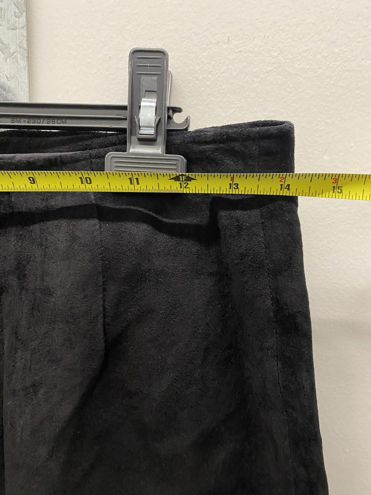 Vintage Firenze Santa Barbara Black Leather High Waisted Pencil Skirt Size 12
