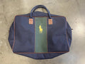 Polo  Ralph Lauren Green Blue Duffle Travel Bag Canvas Weekender Big Pony