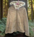 Vintage Marvin Richards Suede Leather Hooded Faux Fur Zip Up Jacket