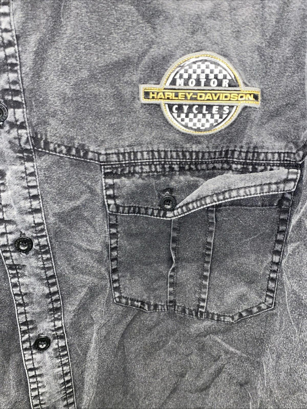 Harley Davidson Motorcycles 1903 Dual Sided Sleeveless Charcoal Shirt Vest
