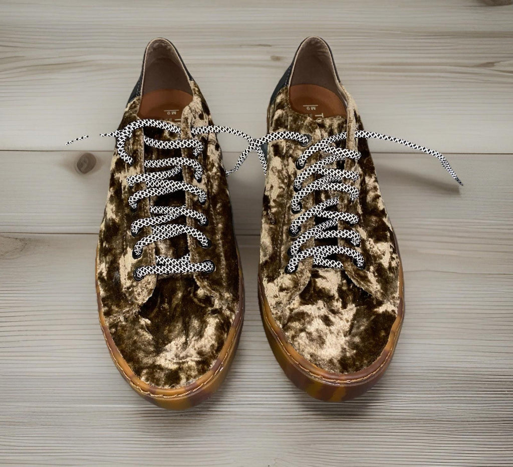 NWOB One Of A Kind TOMS SHOES crushed Velvet Sneakers Rubber Gum Sole Mens 9