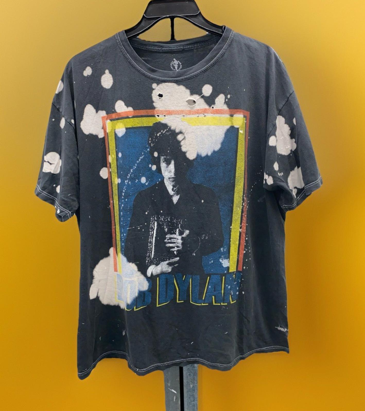 Distressed Bob Dylan Dark Tie Dye T Shirt Mens L